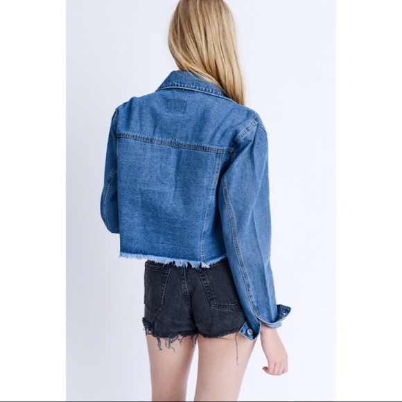 Frayed Hem Denim Jacket - Picture 7 of 8